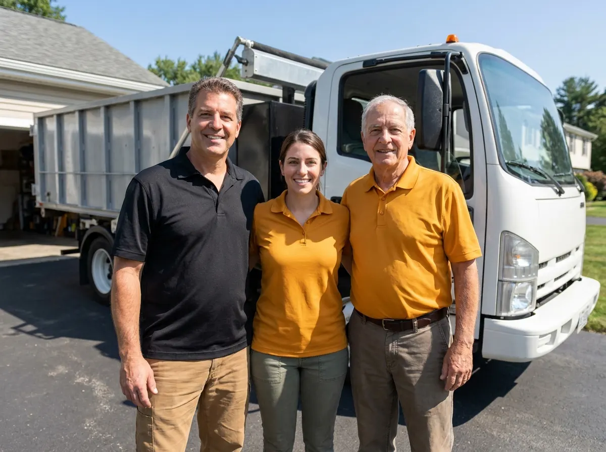Easy Load Dumpster Rental dumpster team in Waltham, MA